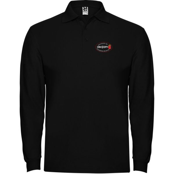 Polo negro Asojam hombre manga larga