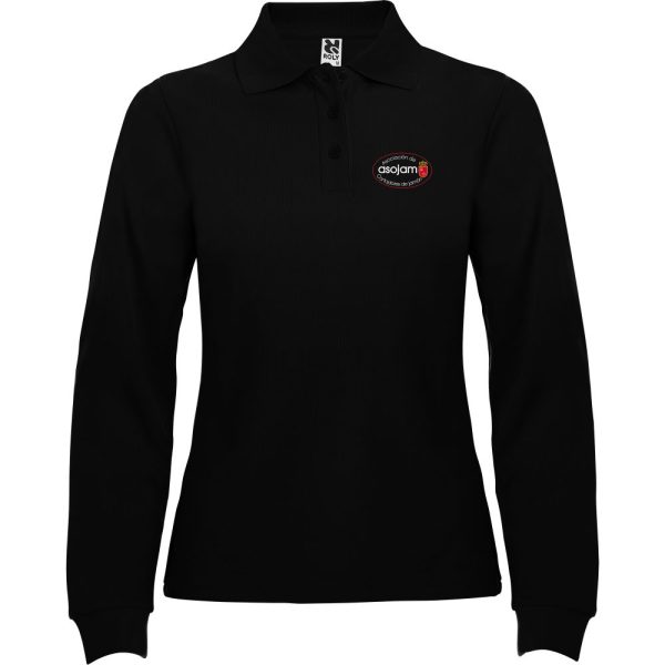 Polo negro Asojam mujer manga larga